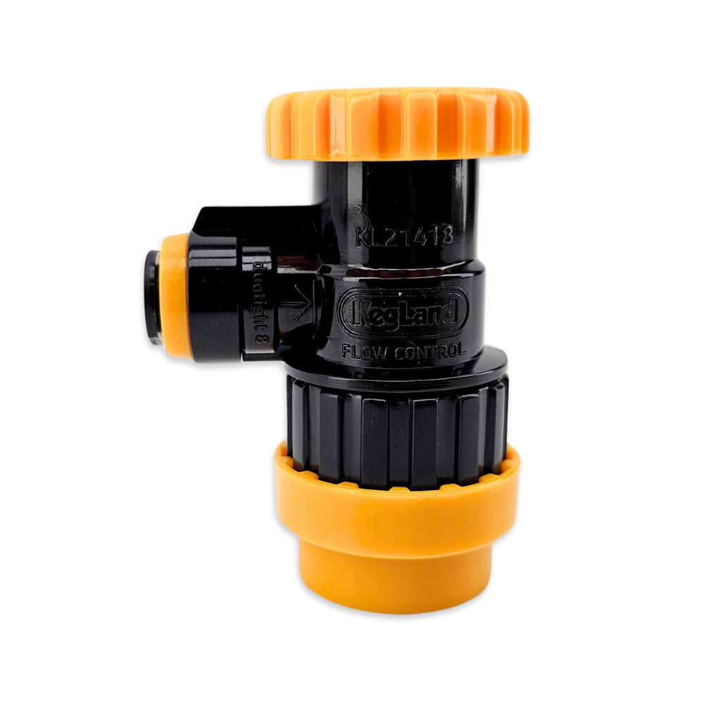 The flow control ball lock disconnect is made from highly chemical resistant materials with stainless springs and ball bearings - no cheap ABS plastics here.