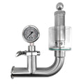 1.5 Inch TC Horizontal Port Spunding Valve with Pressure Gauge