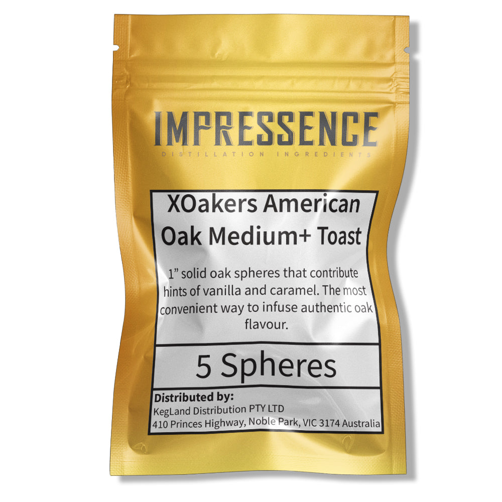 Impressence XOakers American Oak Medium+ Toast packaging on a white background