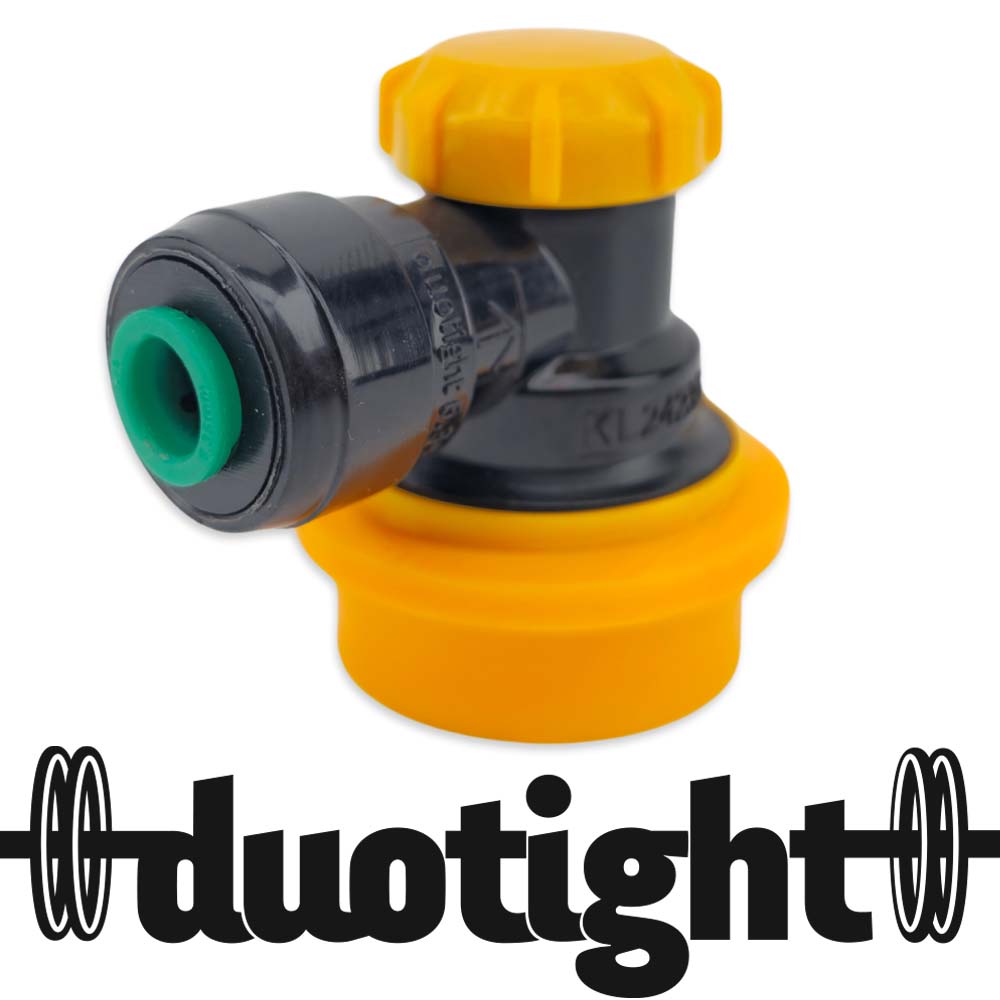 This particular ball lock disconnect has been designed to suit:
6.35mm duotight compatible hosing &amp; barbs. Like the duo-Bronco or Carbonation Cap.