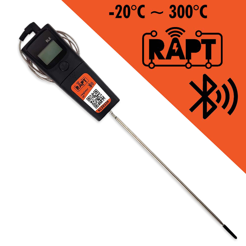 This low energy RAPT enabled Bluetooth Thermometer is compatible with the Gen 4 BrewZillas and RAPT Temperature Controllers and RAPT Fermentation Chambers.