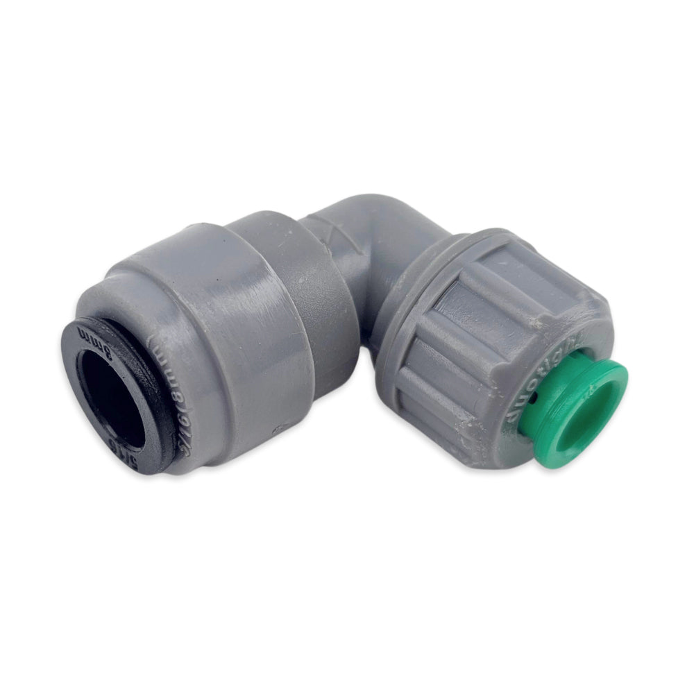 One side is a standard 8mm (5/16) duotight push in fitting, where the other side is a compression adapted duotight (Screw Lock) for 1/4" / 6.35mm rigid fittings.