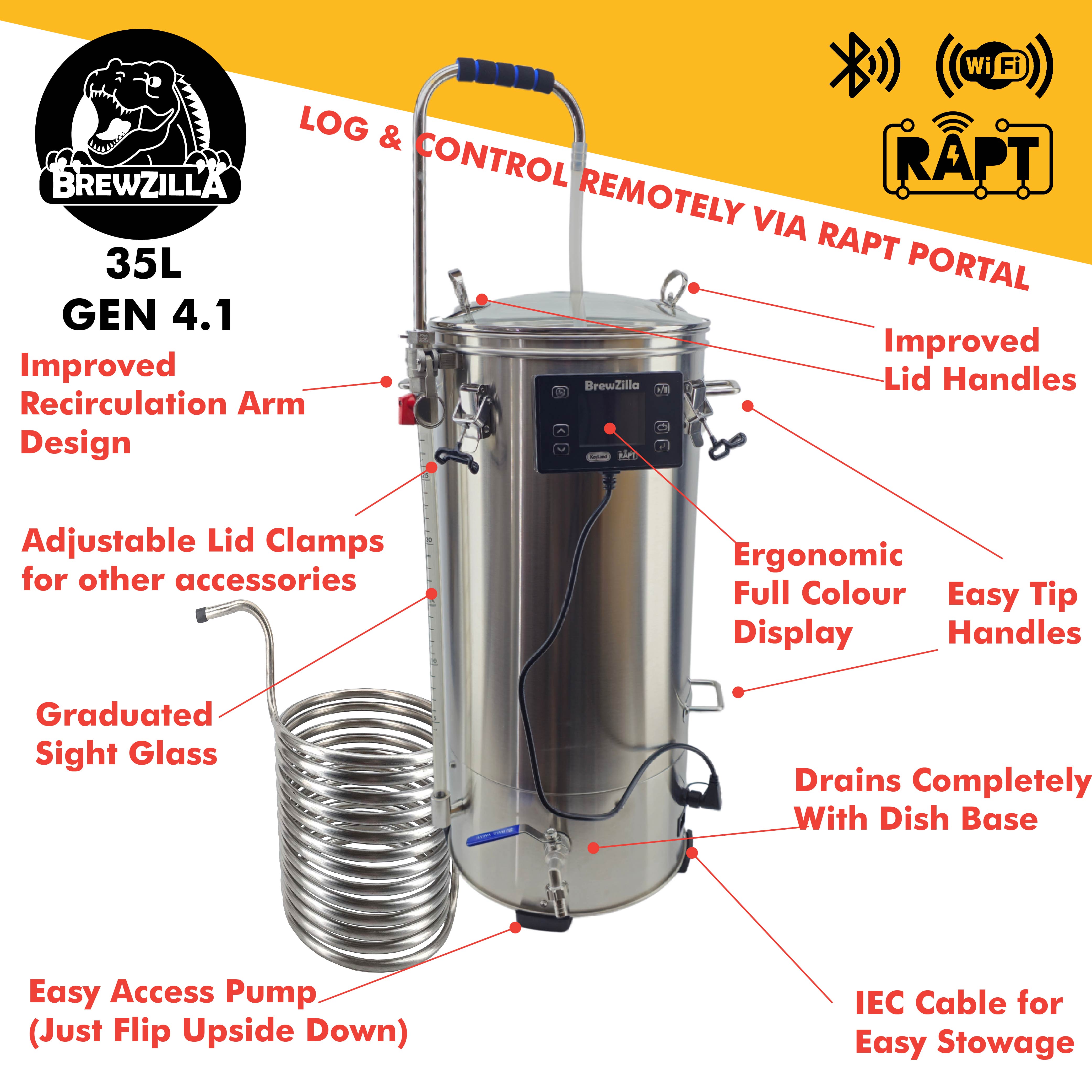 Get yourself a fully featured home brewing brewery that will allow you to make beer, whiskey, gin, and many other products more efficiently than ever with wifi control.