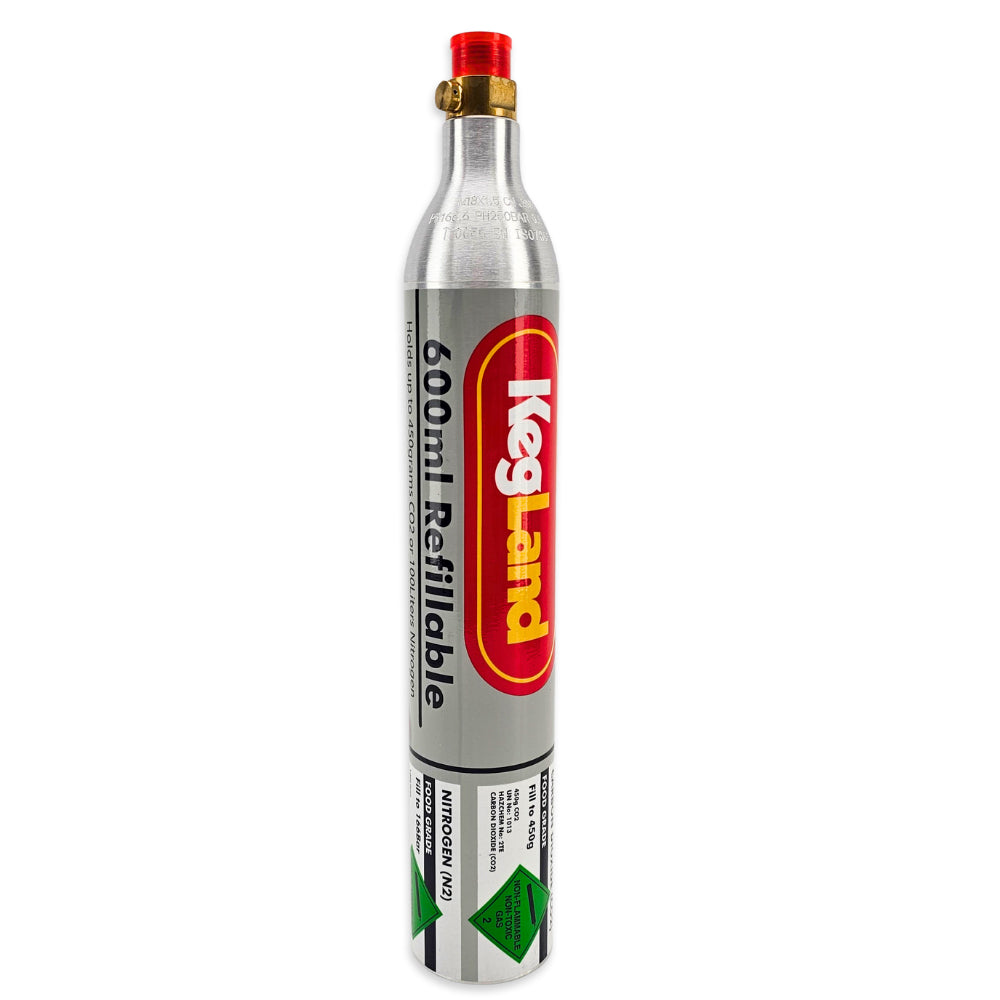 450g (0.6L) CO2 KegLand Branded - Sodastream (G1/2 Threaded) Compatible Cylinder