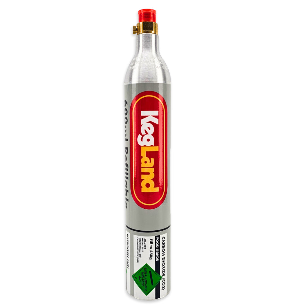 450g (0.6L) CO2 KegLand Branded - Sodastream (G1/2 Threaded) Compatible Cylinder