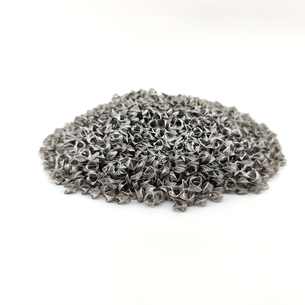 Super high density large spiral prismatic packing for 4 inch or larger columns. This packing ensures you maximise the purity distillate from your reflux still.
