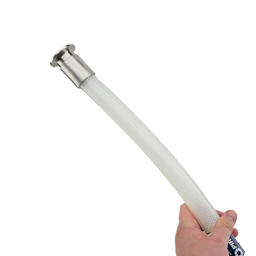 Commercial Beverage and Safe Food Handling Fitting designed for seamless sanitary flow. Please note: These must be crimped/swaged onto the hose. Hosing not included.