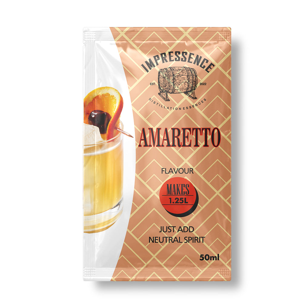 Amaretto Spirit Flavouring 50mL Sachet - Makes 1.25L of delicious cherry / almond liqueur.