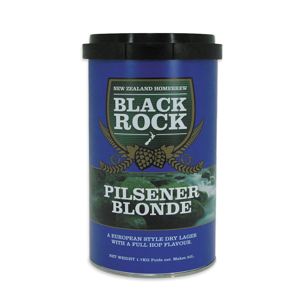 Black Rock Pilsner Blonde Beer Kit to produce a clean, blonde coloured traditional European Pilsner