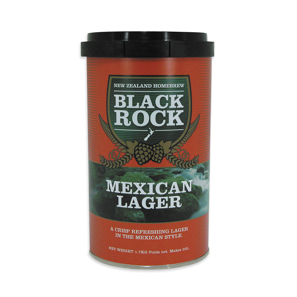 Black Rock Mexican Lager Beer Kit. Liquid Malt Extract with yeast for a light coloured, Mexican style beer with a balanced, crisp clean finish.