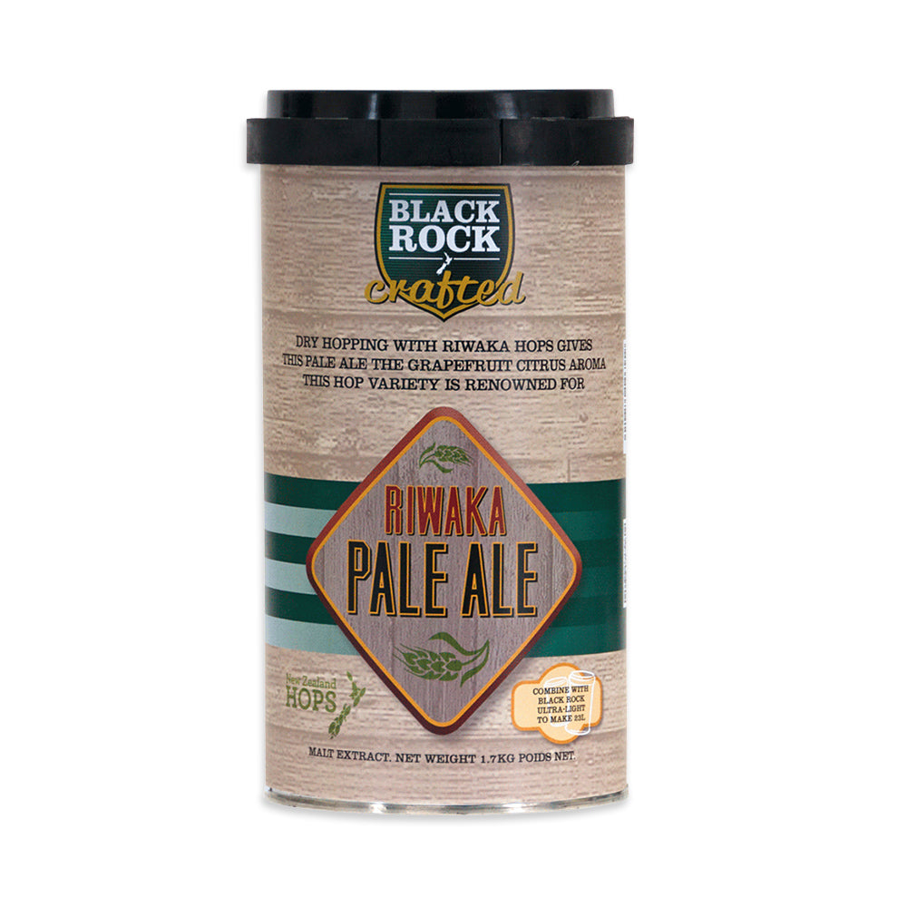 Black Rock Crafted Riwaka Pale Ale Beer Kit. Dry-hopped with Riwaka hops for a unique citrus flavoured hoppy balanced pale ale.