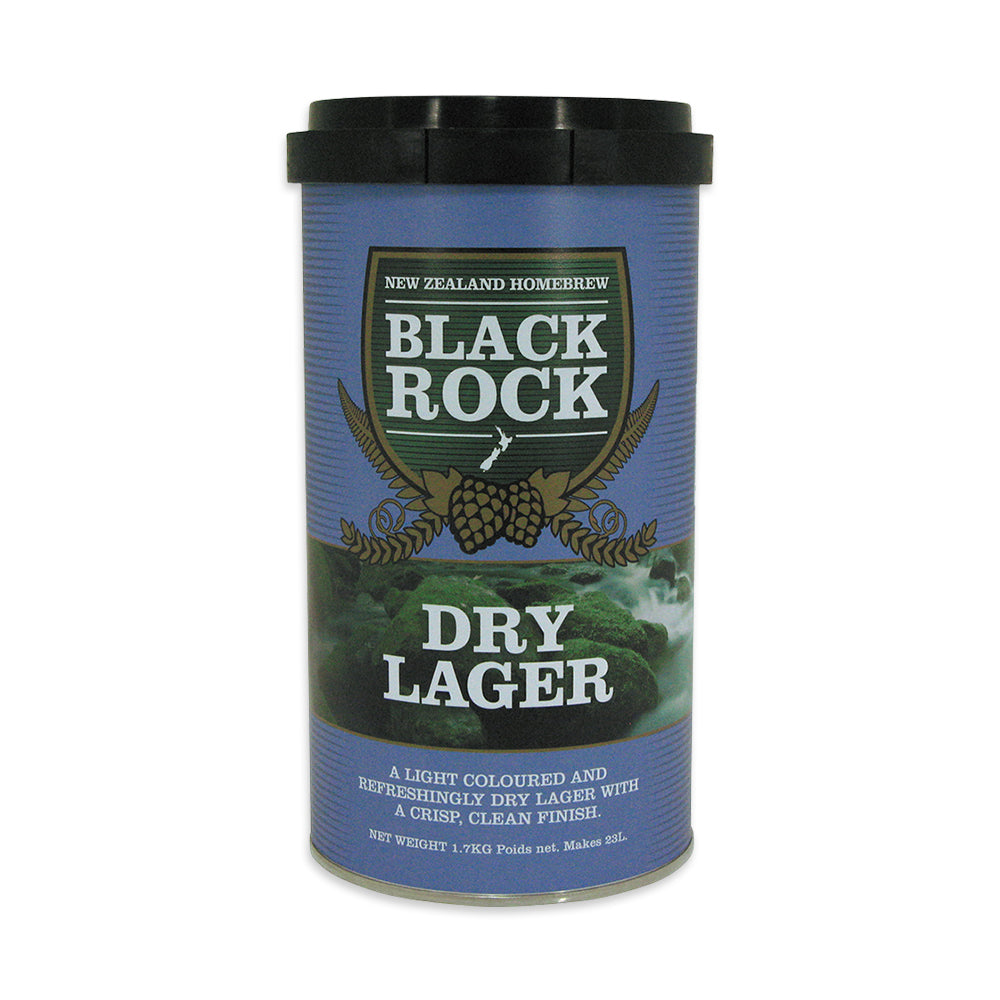 Black Rock Dry Lager Liquid Malt Extract Kit. Make 23L of refreshing lager at home.