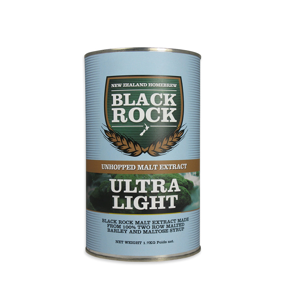 Black Rock Unhopped Ultra Light Malt Extract a flexible light coloured and smooth flavoured base for lagers, pilsners and light coloured ales.