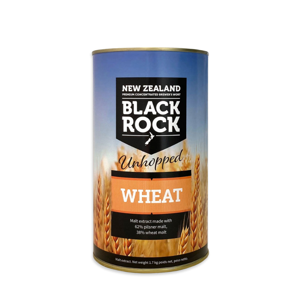 Black Rock Unhopped Wheat Malt Extract for adding subtle fruity, bread-like flavours and a smooth head to wheat and light beers.