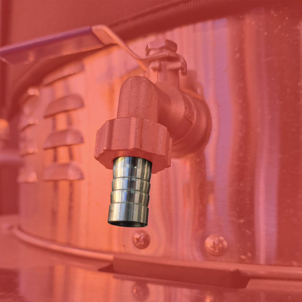 KL36177-BrewzillaGen4-BallValveBarbwithSiliconeSeal2 in tap on red background