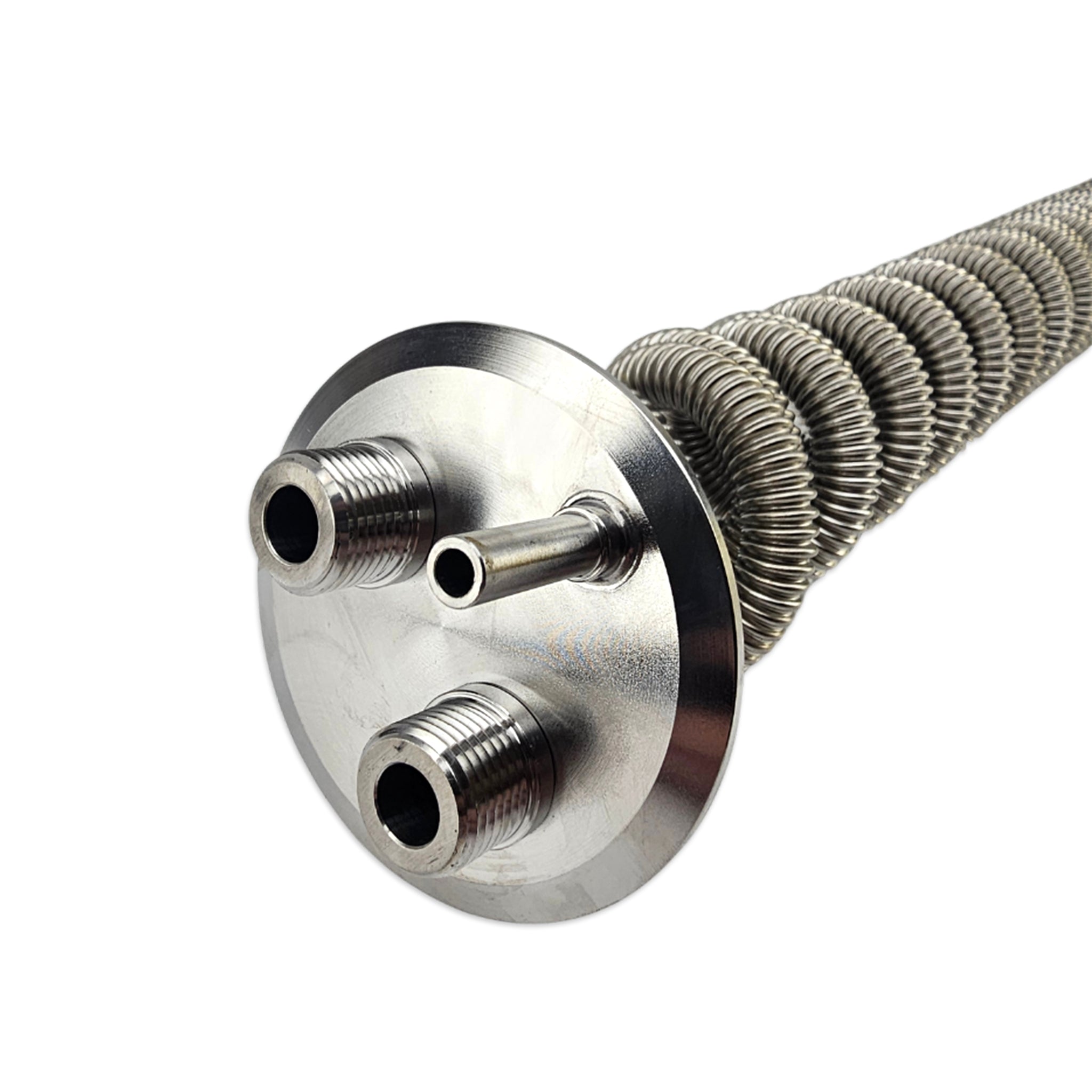 Polyphoenix 3 Inch TC Corrugated Stainless steel Condensor- Includes 2 x 1/2 Inch BSP threads and a 6.35mm breather hole.