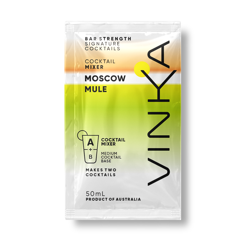 50mL VINKA Moscow Mule Sachet Render with white background.