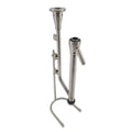 can be height adjusted using the wire stand, or mounted directly to your PolyPhoenix Distillation set up via the 1.5" Tri-Clover input port.