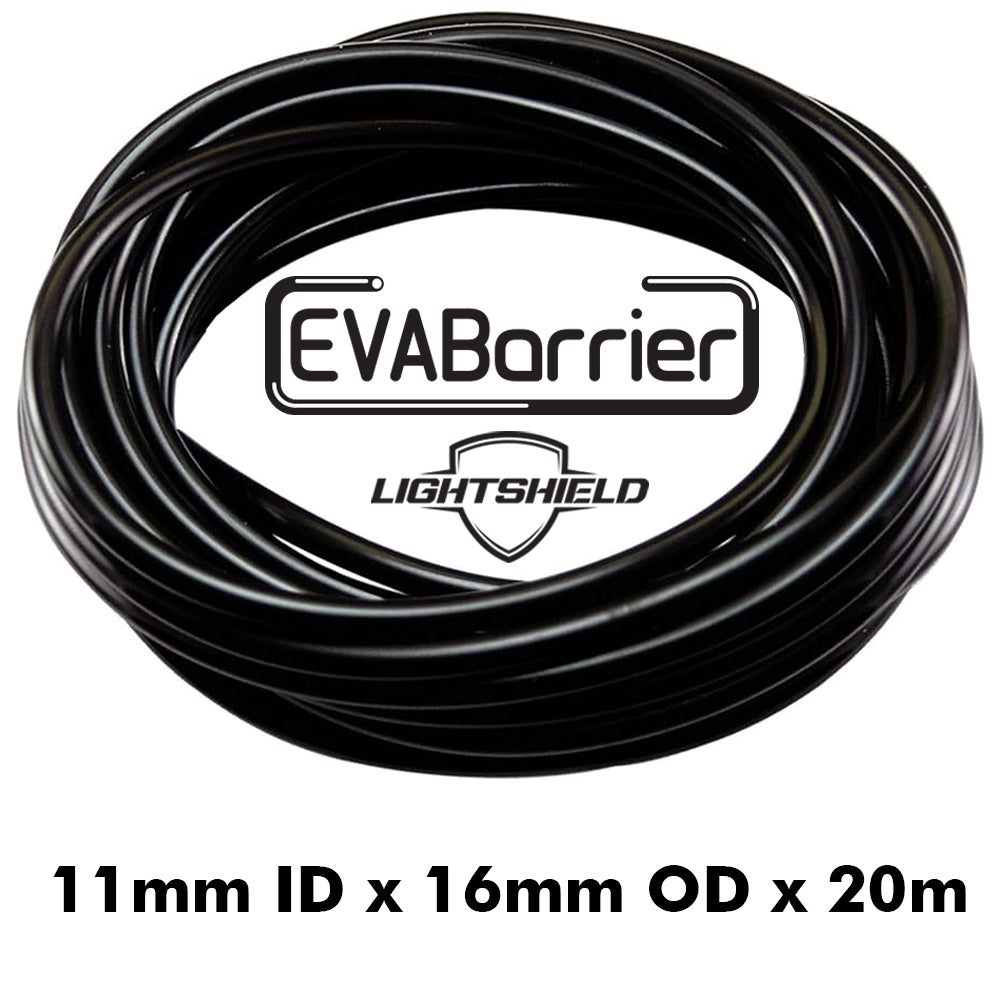 Black Lightshield EVABarrier 1mm ID x 16mm OD x 20m Roll - Double Wall EVA