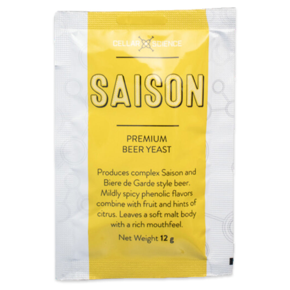 Hints of fruit and citrus plus all the classic spicy phenolic flavors. SAISON ferments very dry but leaves behind a beer with a soft malt body and rich mouthfeel. 