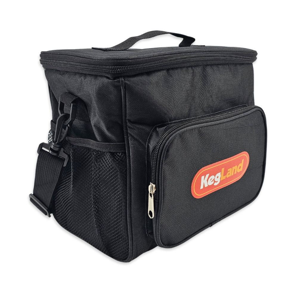 Squashable cooler bag for your lunch or beers! Perfect for taking to BBQ's, Families & Friends houses. Fits a solid six pack with some ice around it.