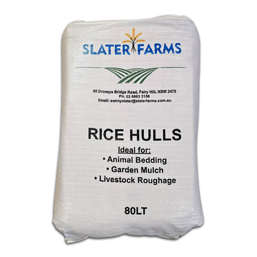 Bulk 20kg or 80 Litre bag of rice hulls for beer brewing, animal bedding, garden mulch and livestock roughage.