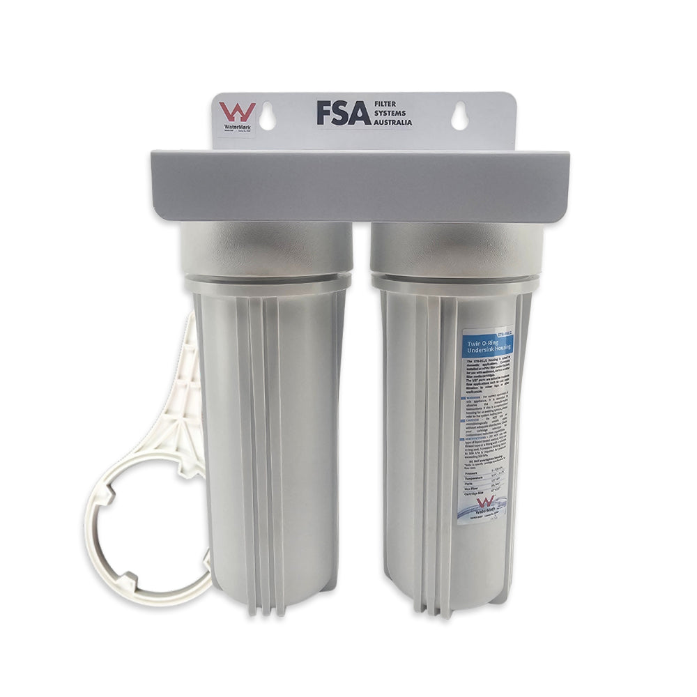 Twin Body Undersink Water Filter Housing with Spanner