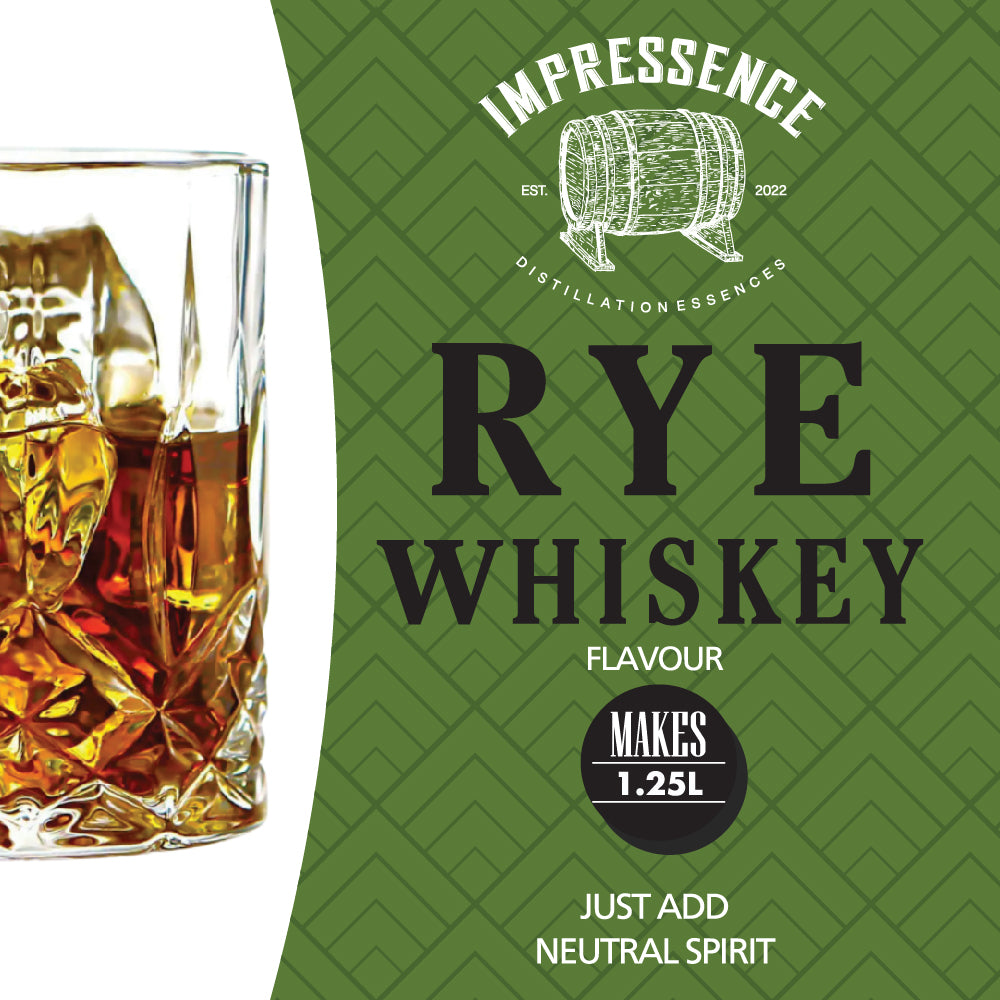 Makes 1.25L of rye whiskey that features a range of fruit and spice notes. Perfect sipping whiskey or can be mixed with Dry Ginger Ale for a classic CC & Dry.