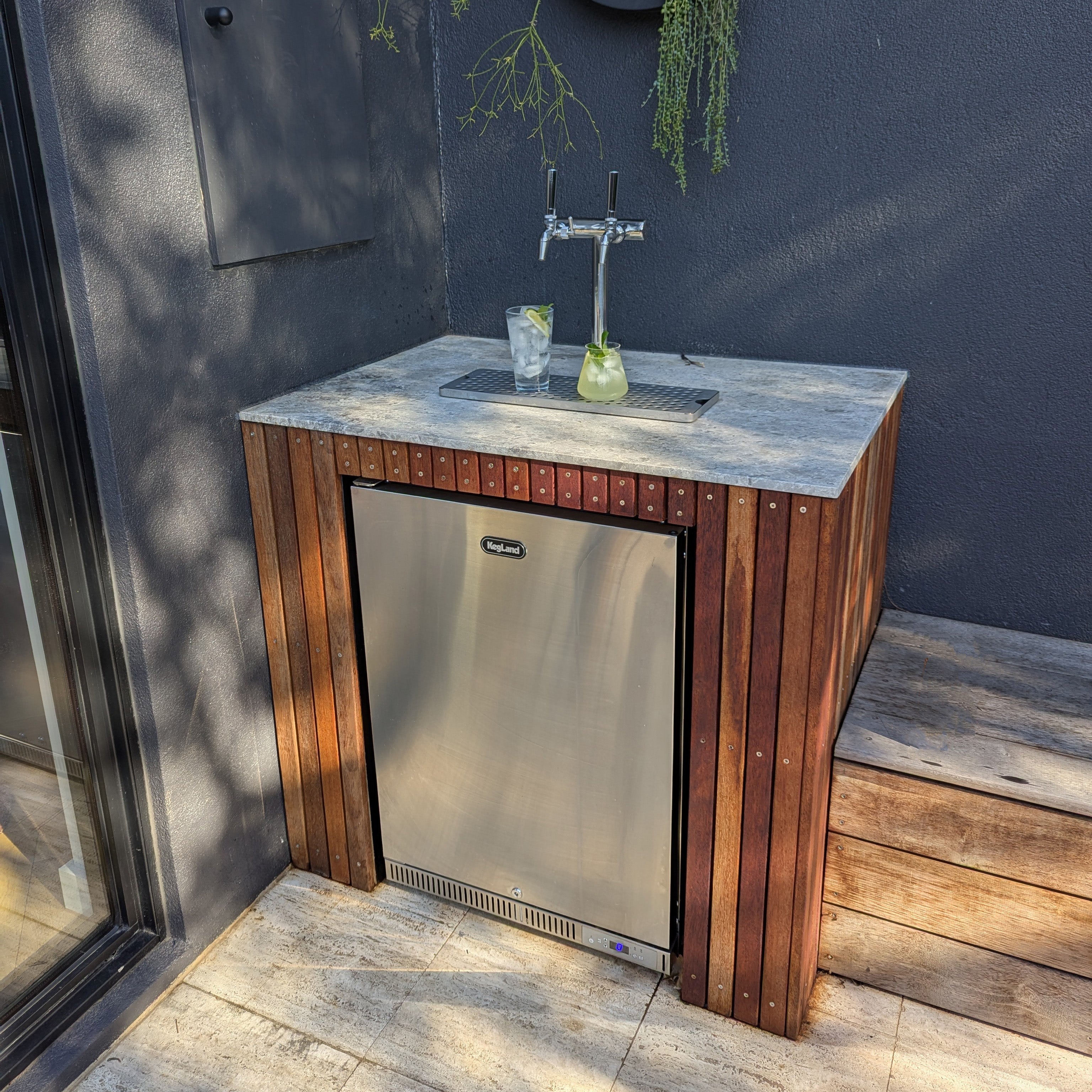 Under Counter built in kegerator - integrated into countertop - carbonated water on tap