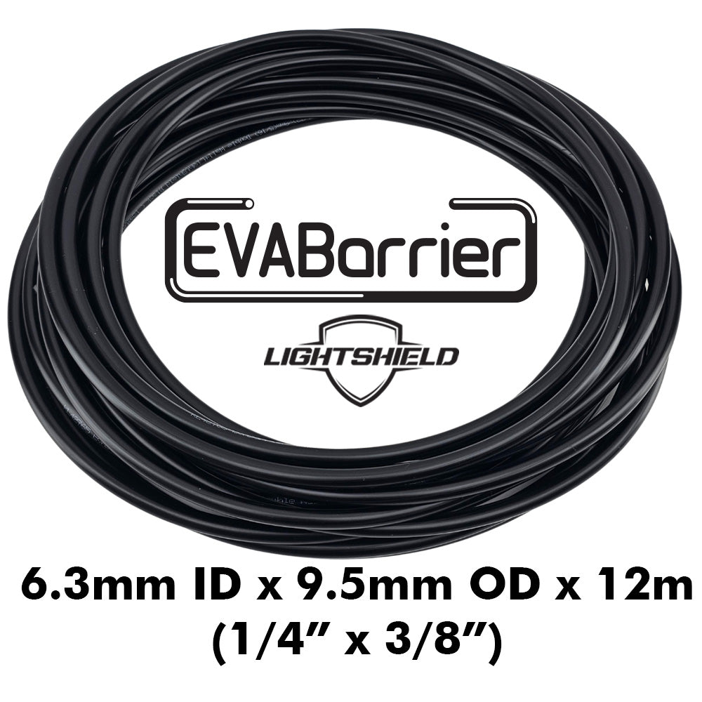 Black Lightshield EVABarrier 6.3mm ID x 9.5mm OD x 12m Roll - Double Wall EVA