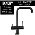 No longer will you need a separate mixer tap taking up space to dispense chilled & sparkling water, have best of all worlds with the Benchy 4 in 1 Mixer Tap.