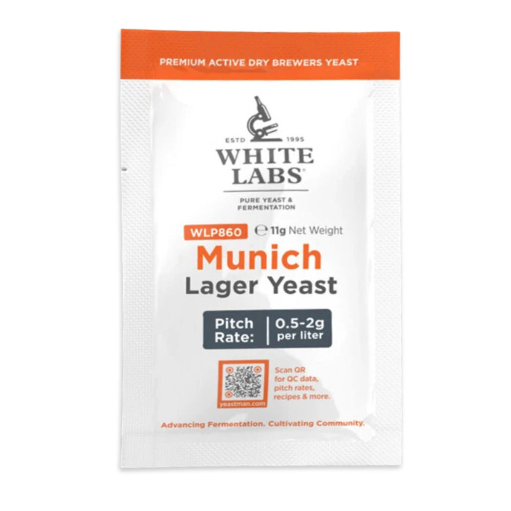 White Labs Munich Lager Yeast Sachet in 11.5g Homebrew size.