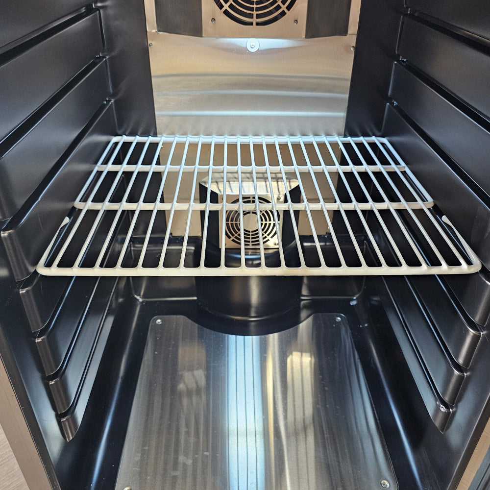 This shelf allows you to double the usable floor space in your Build In Kegerator. Allowing you to maximise the amount of beverages you can store.