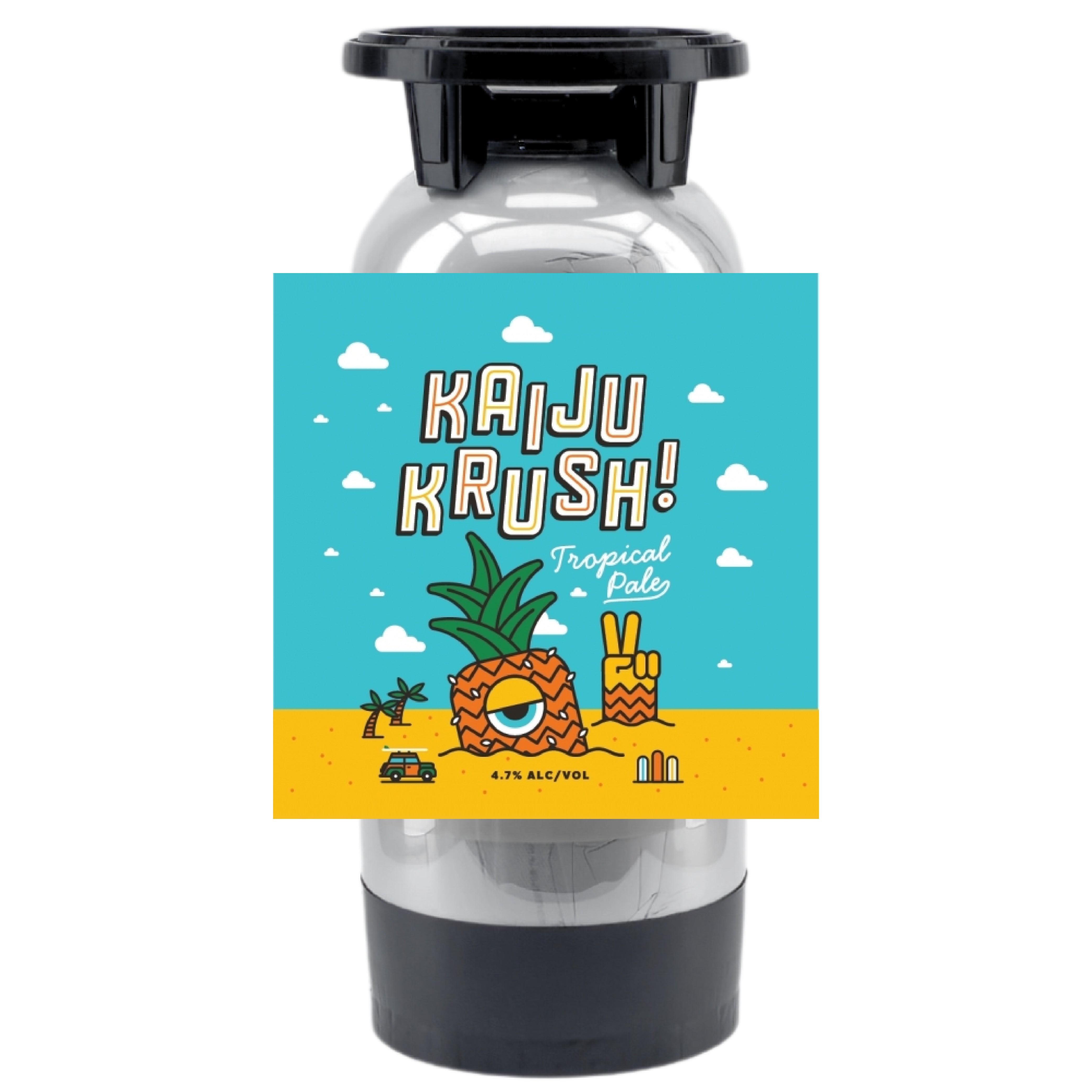 Tap a 20L keg of refreshing Kaiju Krush! at Home!  With a crisp malt profile and juicy tropical flavours, Krush is sure to be a crowd pleaser on your kegerator.