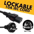 Lockable 10A IEC Cord