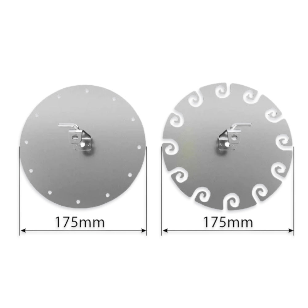 This product is a two piece metal disc set. Each disc can be attached to the central rod of your EspetoSul Rotisserie.