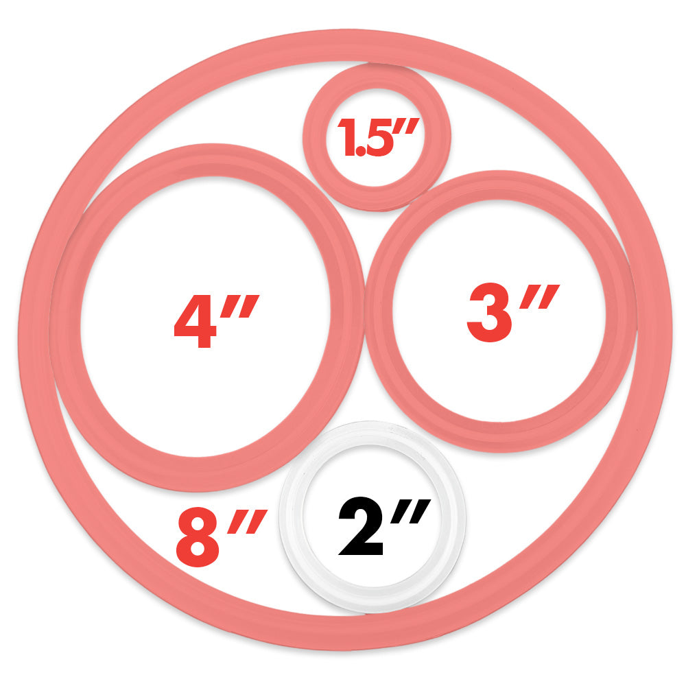 The 2" TC Gaskets are most common distillation and 50L/30L Keg fitting. Also used in the Food, Dairy, Beverage, Biotech, Pharmaceutical sectors.