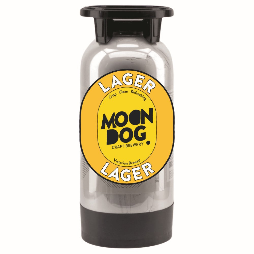 Moon Dog Lager is a super crisp and refreshing German style pilsner. It's got a light malt body with a soft aroma of German noble hops and a clean finish!