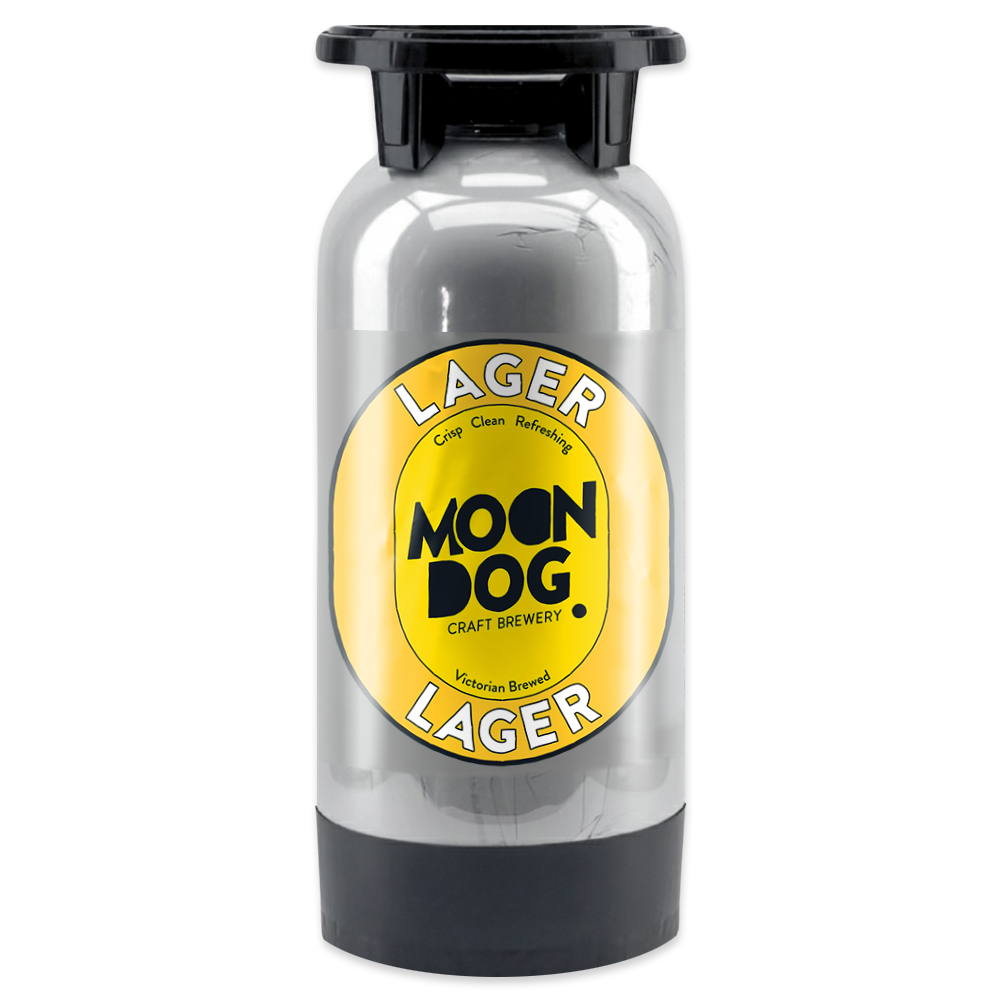 Moon Dog Lager is a super crisp and refreshing German style pilsner. It's got a light malt body with a soft aroma of German noble hops and a clean finish!