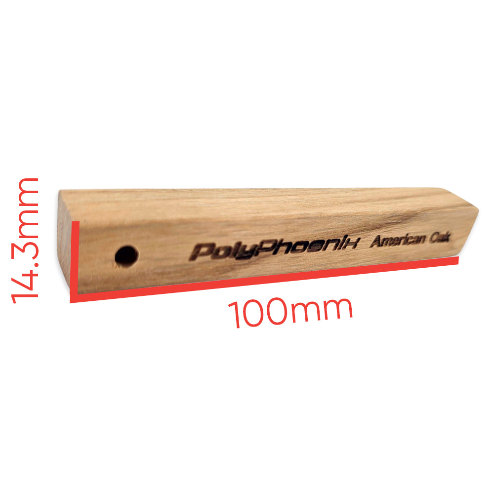 14.3mm x 100mm Dimensions Drawing of American Oak Sticks from KegLand.