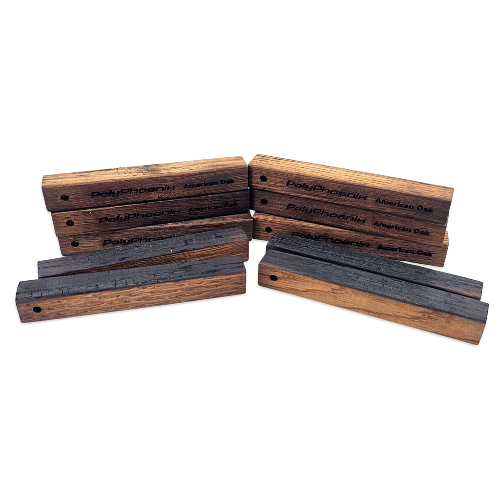 10 Medium Toasted and Charred PolyPhoenix Oak Sticks.