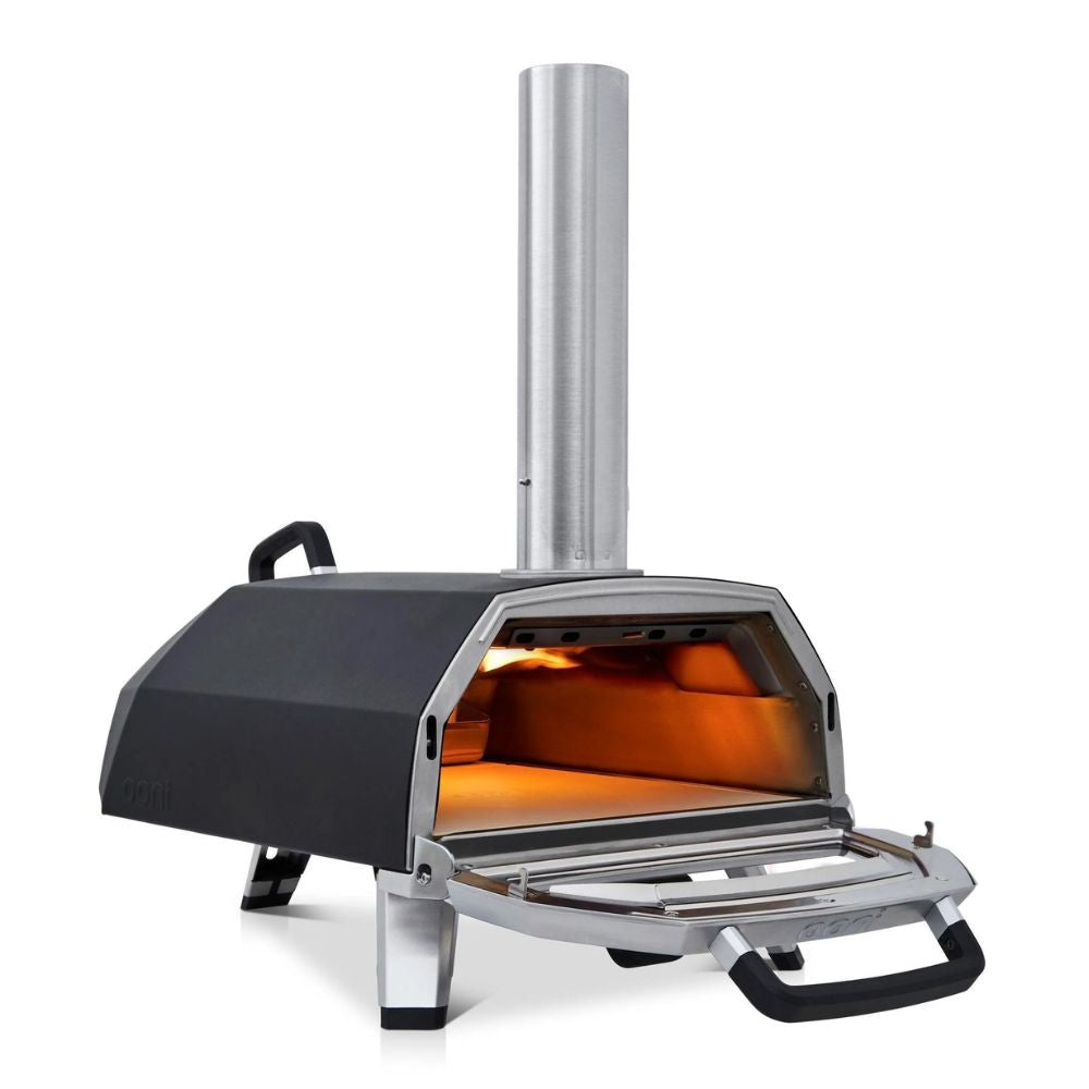 Ooni Karu 16 Portable Multi-Fuel Outdoor Pizza Oven 16 inch cooking area and reaches 500C in 15 minutes.