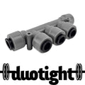 This particular duotight tee saves on space and purchasing multiple generic equal tee's when setting up a 4 tap Kegerator, or if you simply want to plumb up to four liquid or gas lines from one source.