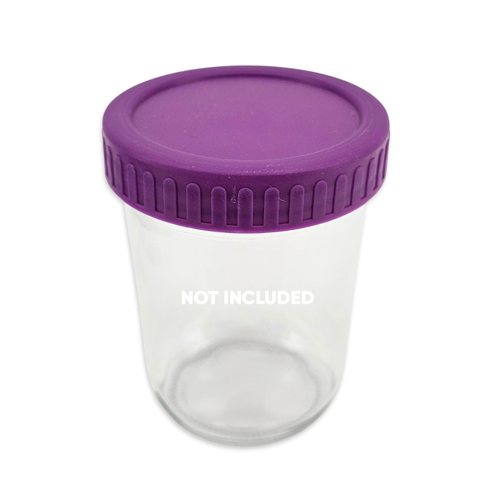 Purple Haul Wide Mouth Leakproof Lids feature a 1-piece, screw-on design that is leak-proof, airtight, freezer-safe and top rack dishwasher-safe.