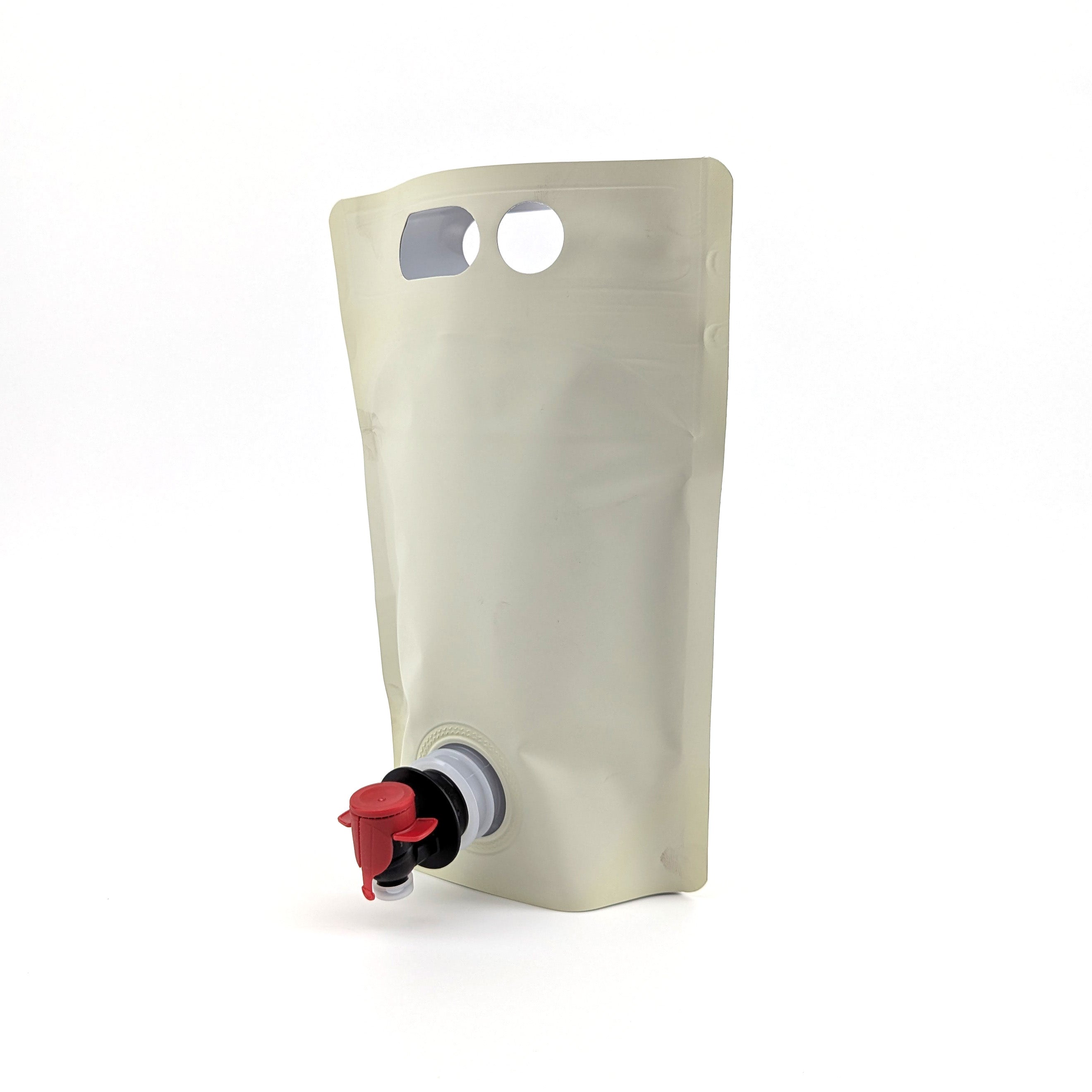 1.5L Blank Eggshell Stand Up Bladders (Pack of 5) with spout