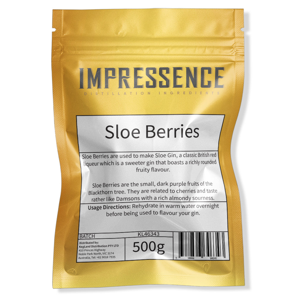 Impressence Sloe Berries - 500g Gold Resealable Mylar Bag.