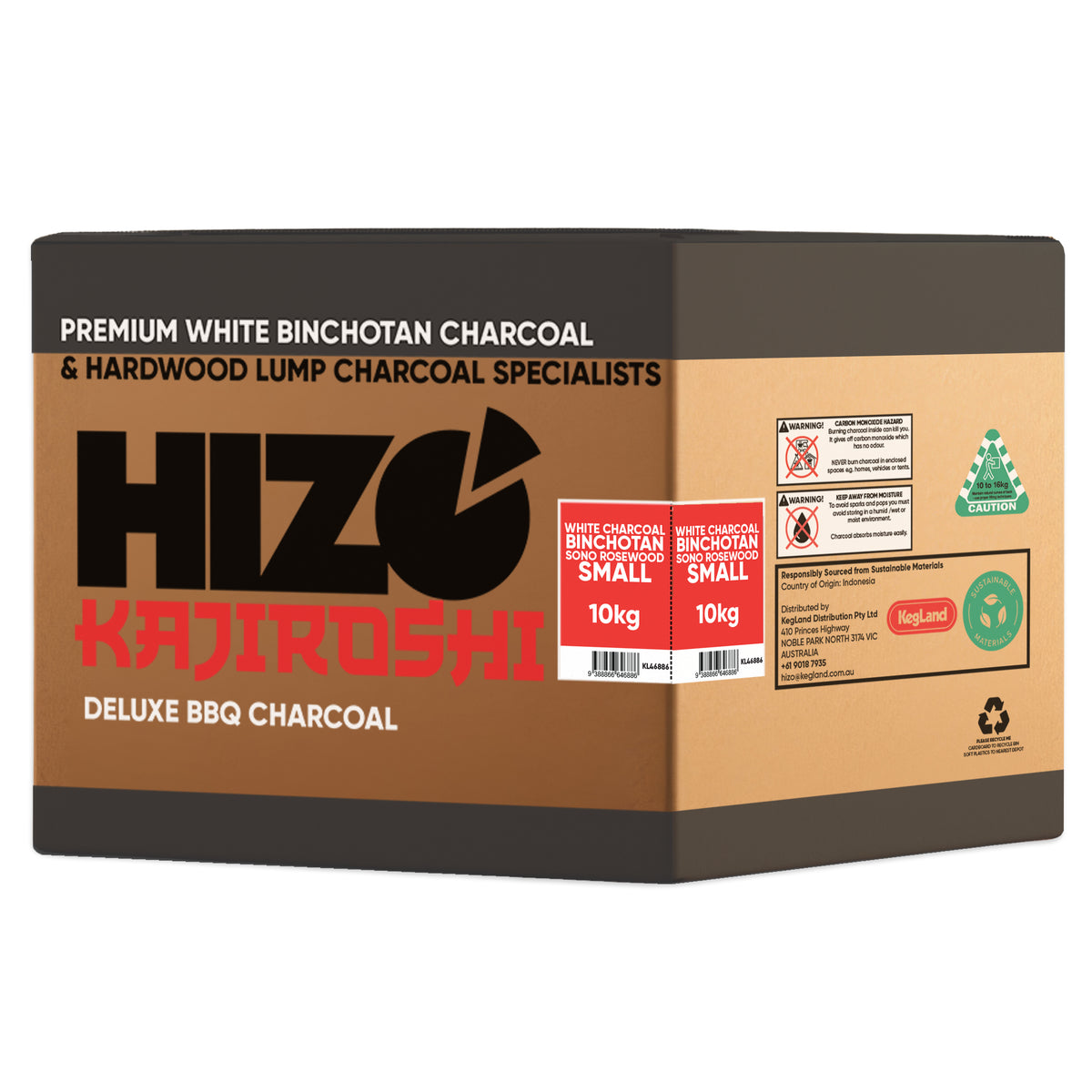 HIZO Kajiroshi - White Charcoal 10kg - Binchotan Sono - Small
