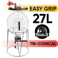 27L tri-conical fermenter with 'Easy Grip' feature and FermZilla branding on a white background.