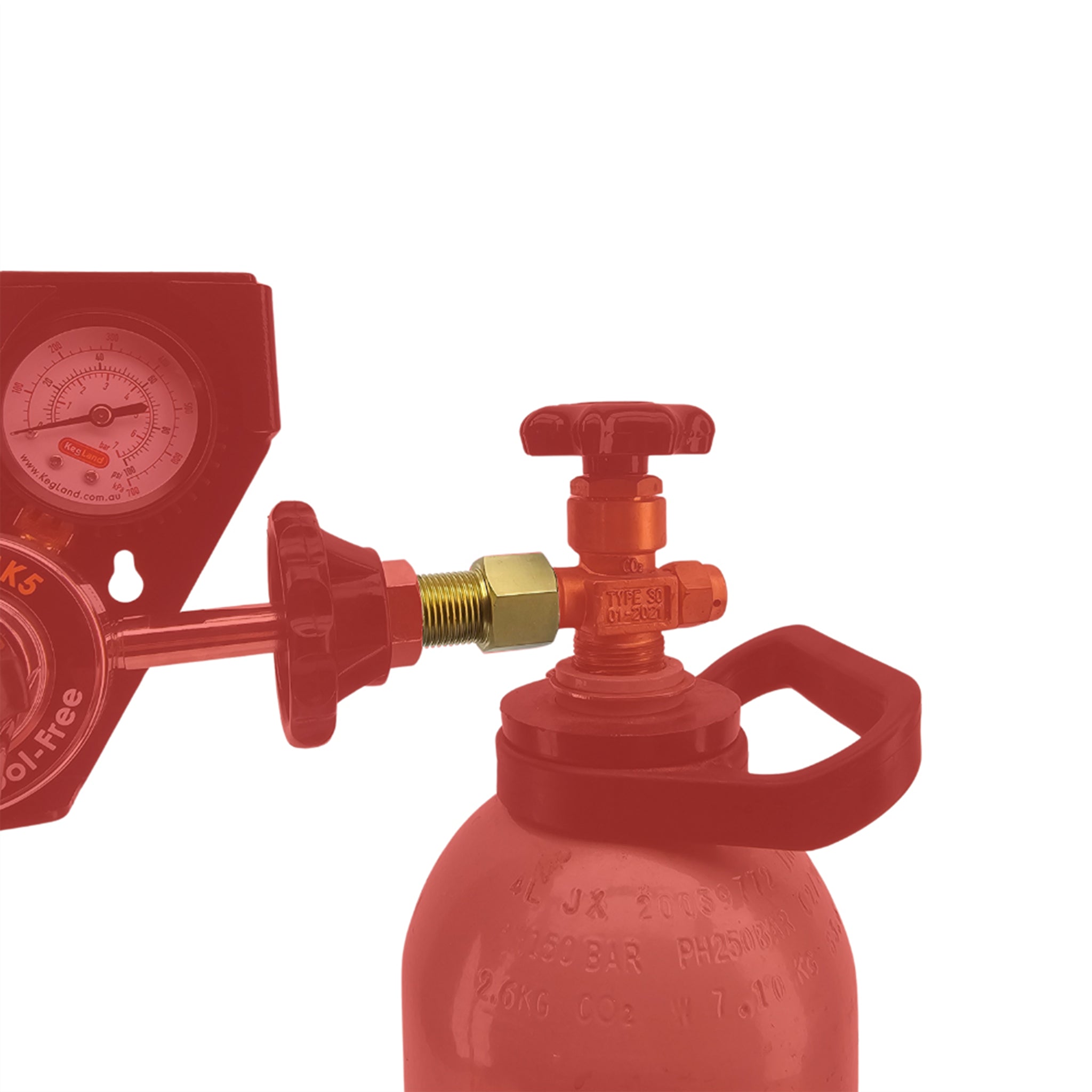 Type 30 CO2 Cylinder Valve Extension - suits standard type 30 regulators, hoses and fittings.