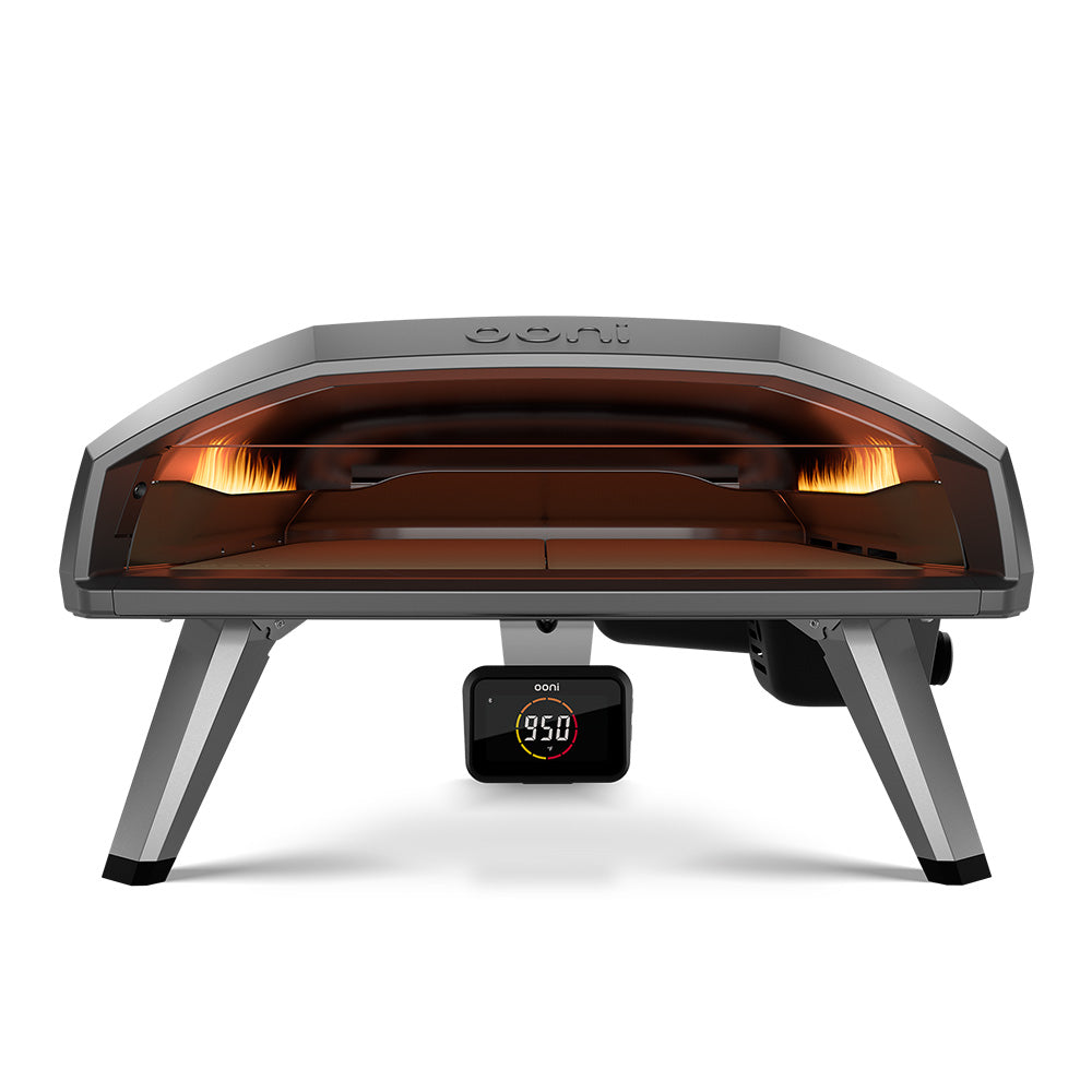 Ooni Koda 2 Pro 18" Gas Powered Pizza Oven Front View with Flame